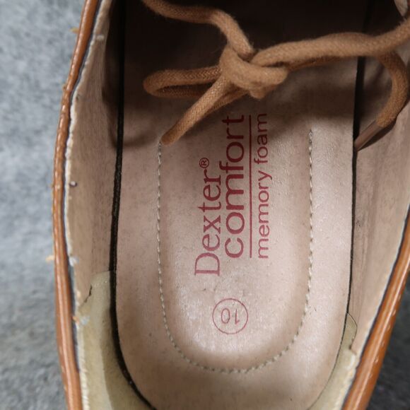 Dexter Shoes Mens 10 Oxford Derby Classic Cap Toe Formal Dress Brown Memory Foam - Picture 8 of 16